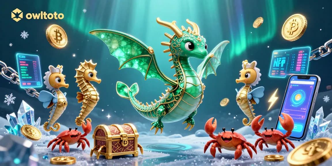 Play with owltoto's casino adventures featuring a 3D sea dragon and treasure chest.