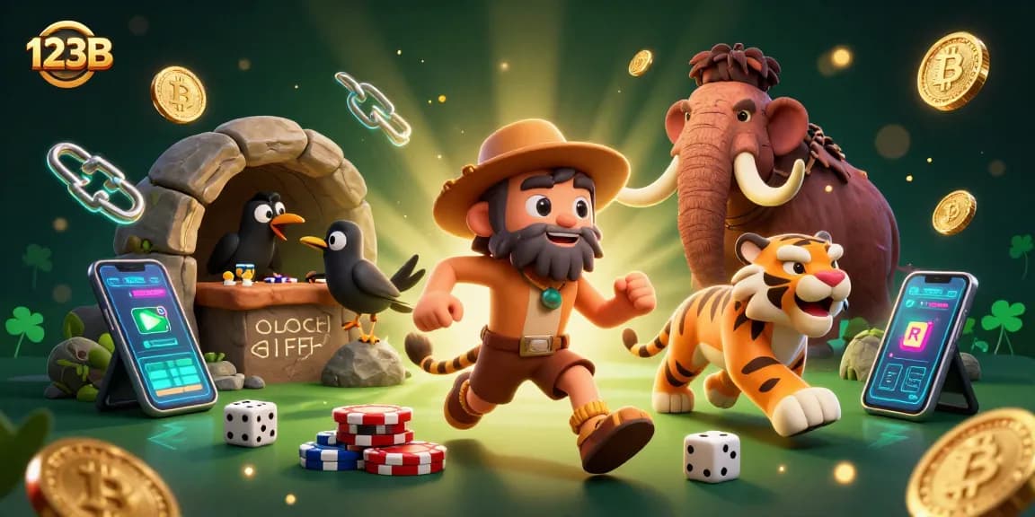 Experience thrilling gameplay at 123B with a cartoon caveman duo and crypto elements.