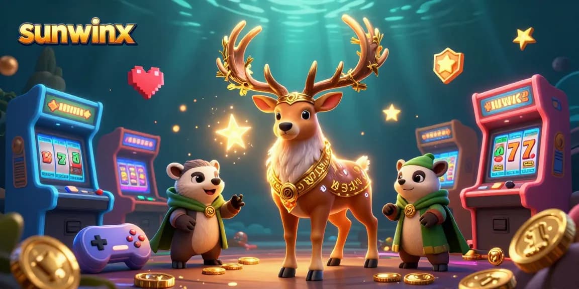 Engage with sunwinx to spin the reels and seize jackpot wins in this colorful casino scene.
