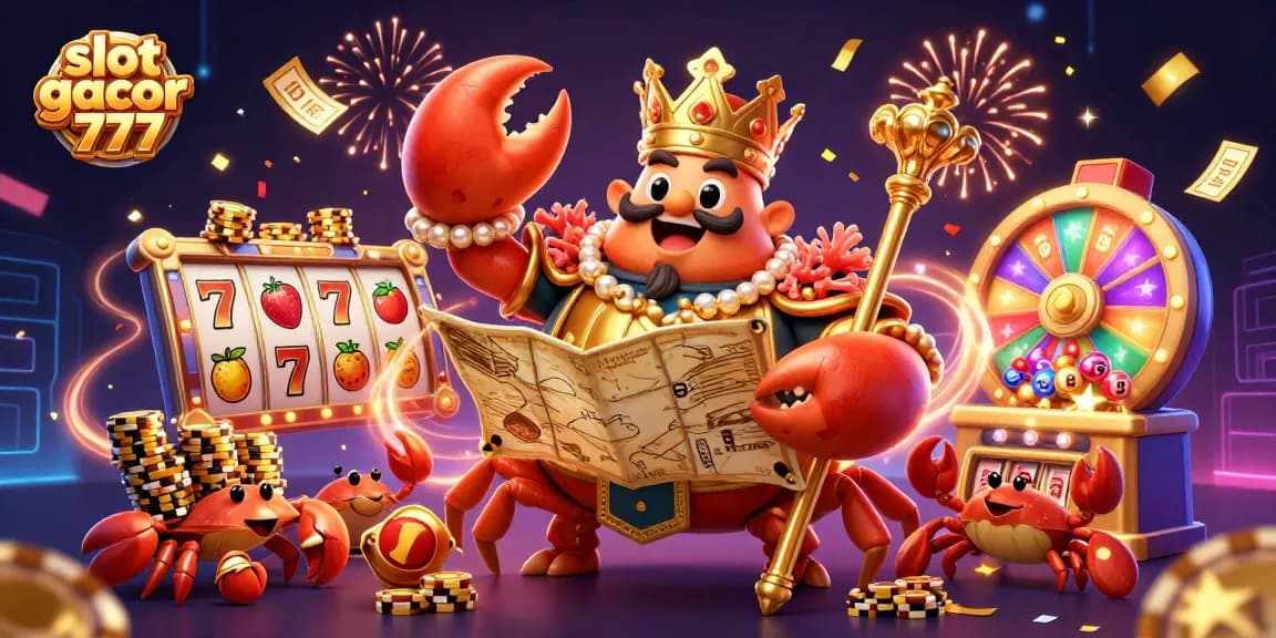 Experience the thrill of slot gacor 777 with vibrant 3D cartoon illustrations of gaming elements.