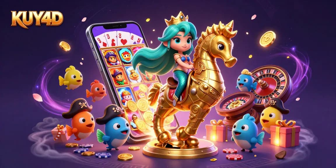 KUY4D tampilkan cara memenangkan togel online dengan karakter putri duyung dan seahorse yang menawan.