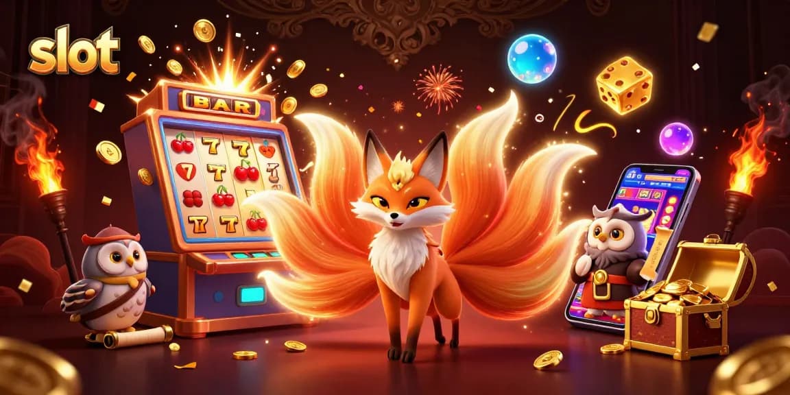 Spin the slot and unveil vibrant jackpots with a glowing nine-tailed fox and wise owl.
