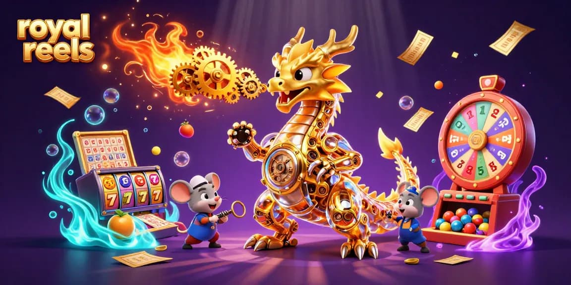 Experience winning thrills at royal reels with immersive slot visuals and vibrant gameplay elements.