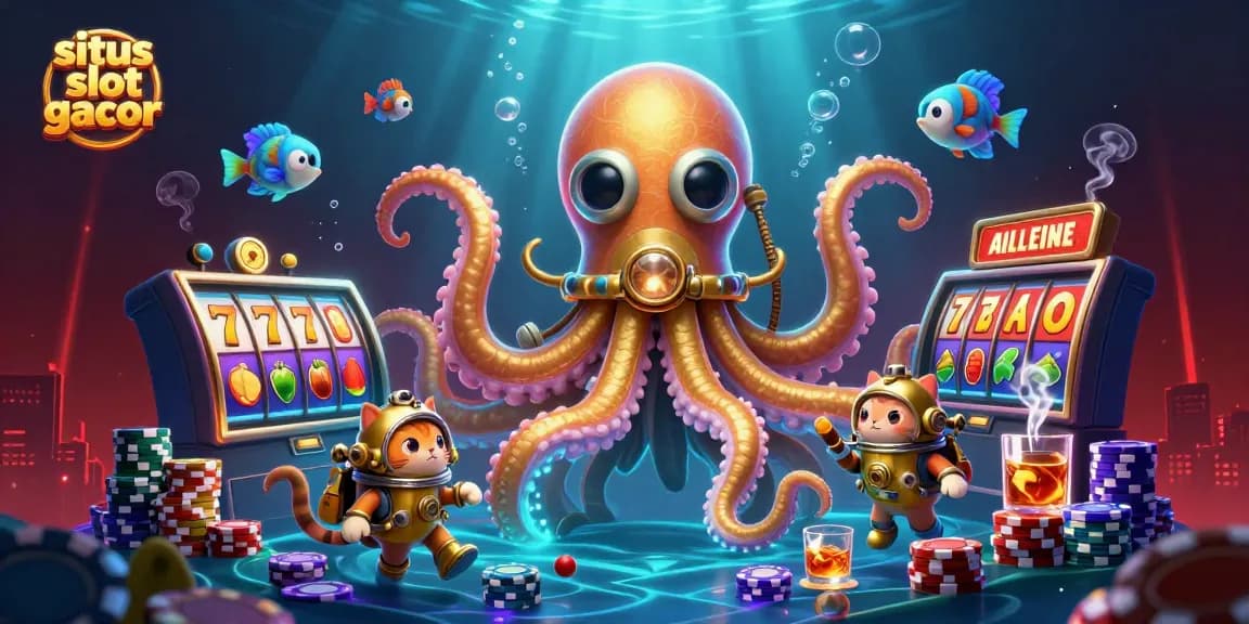Menangkan slot dengan situs slot gacor yang menampilkan kraken, kucing penyelam, dan permainan slot seru.