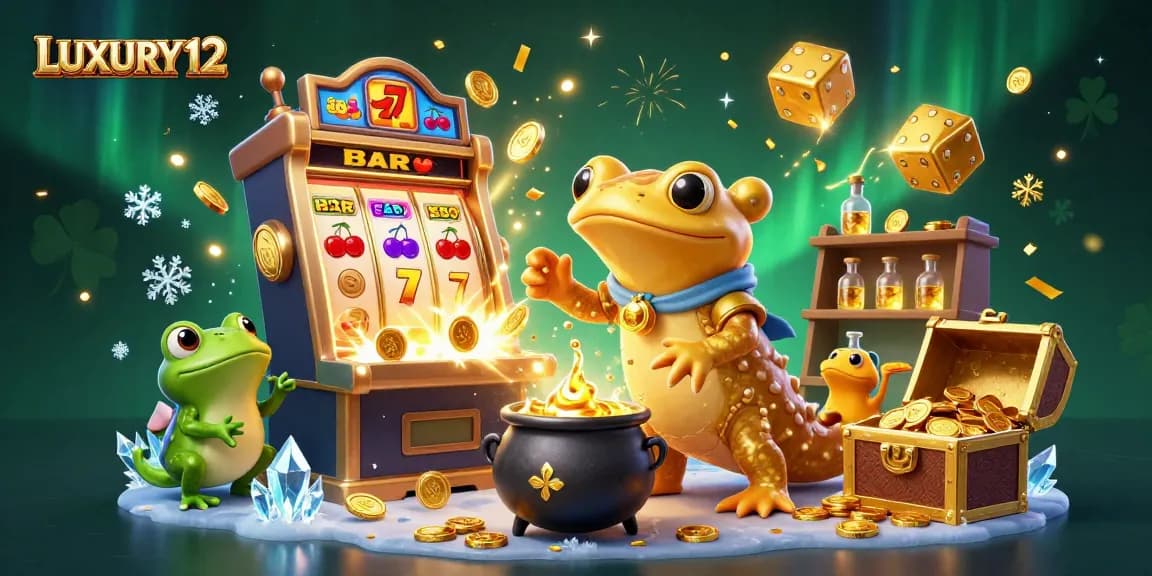 Spin reels and win big with LUXURY12 in an exciting casino adventure filled with golden coins and vibrant games