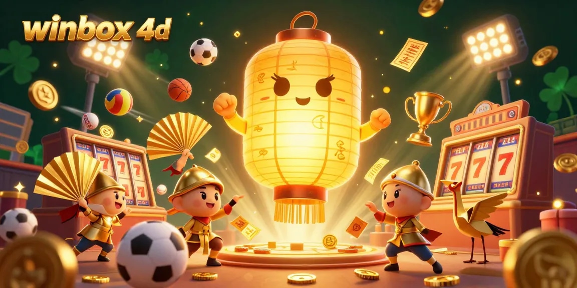 Engage with funky gameplay in winbox 4d featuring a golden lantern spirit and dynamic sports elements.