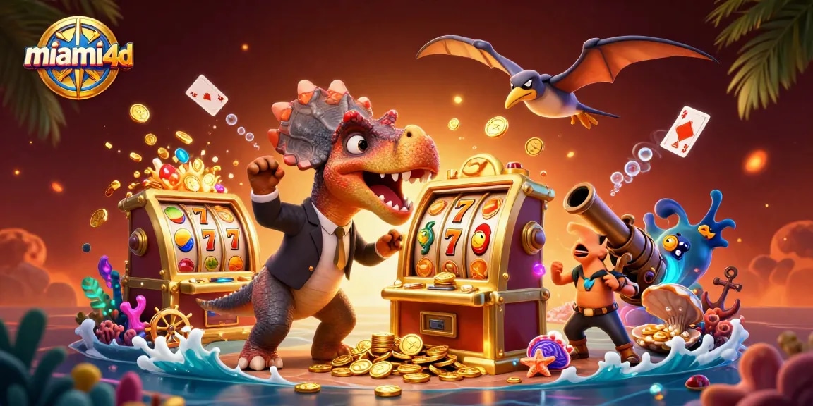 Watch miami4d players engage with a thrilling slot machine jackpot experience, featuring dynamic casino action.