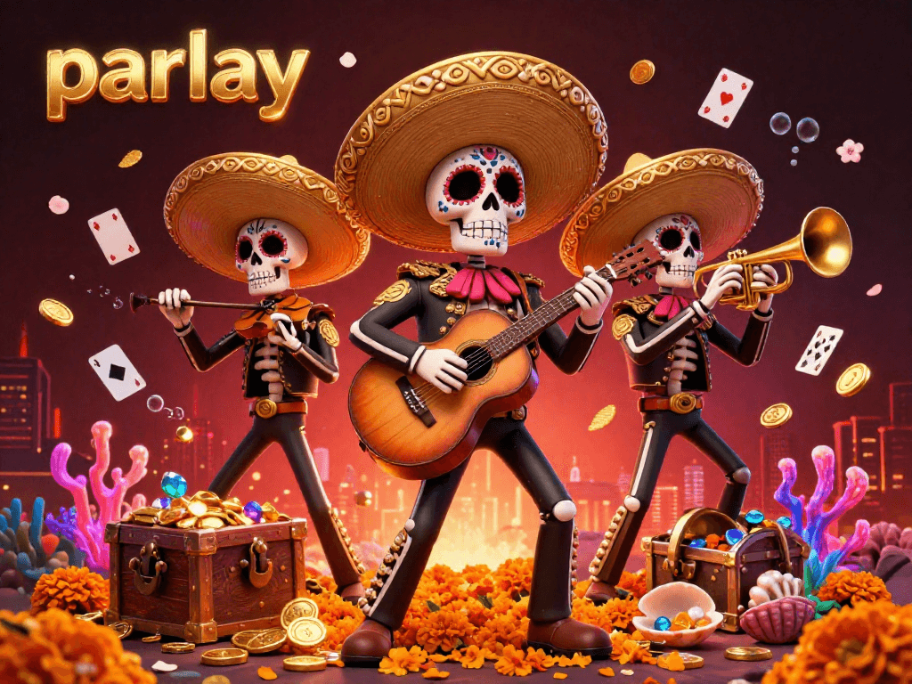 Experience thrilling parlay action with a lively mariachi band amidst riches and vibrant visuals.