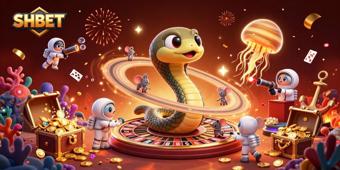 Experience thrilling bets at SHBET with a cosmic dealer amid vibrant 3D casino action!