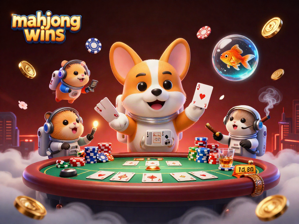 Catch stunning mahjong wins visuals with a 3D astronaut corgi in a cosmic casino scene.