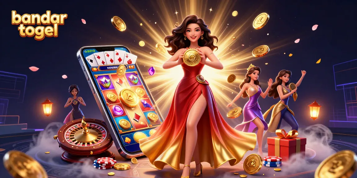Engage with bandar togel as golden coins rain down from a stunning scene showcasing a vibrant casino atmosphere.