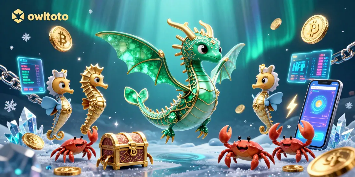 Play with owltoto's casino adventures featuring a 3D sea dragon and treasure chest.