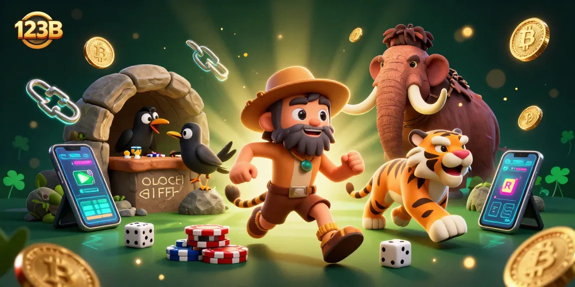Experience thrilling gameplay at 123B with a cartoon caveman duo and crypto elements.