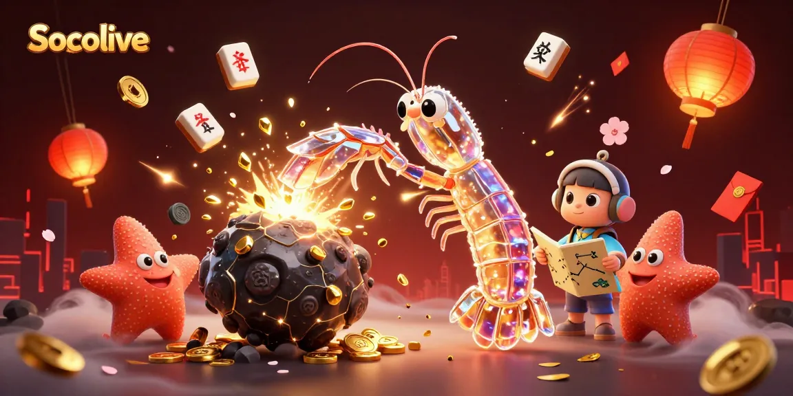 Socolive features a dynamic scene with a mantis shrimp and starfish, showcasing thrilling gambling elements and vibrant colors.