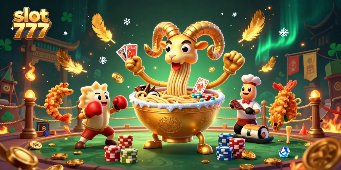 Rasakan sensasi slot 777 dengan ilustrasi kasino digital penuh warna dan karakter unik yang bersaing.