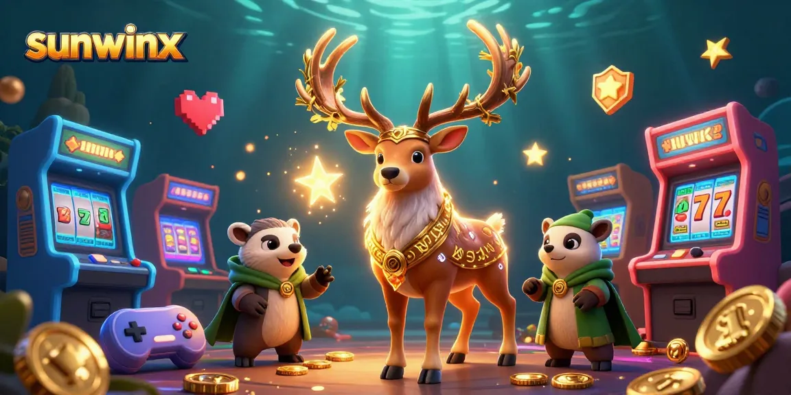 Engage with sunwinx to spin the reels and seize jackpot wins in this colorful casino scene.