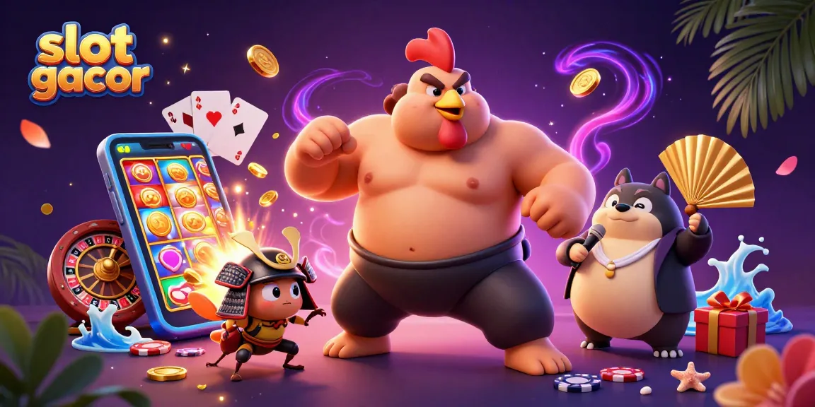Engage in the thrilling slot gacor experience with vibrant characters and dynamic casino elements.