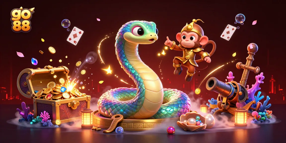 Spin and win with go 88 at an energetic casino scene full of colorful treasures!