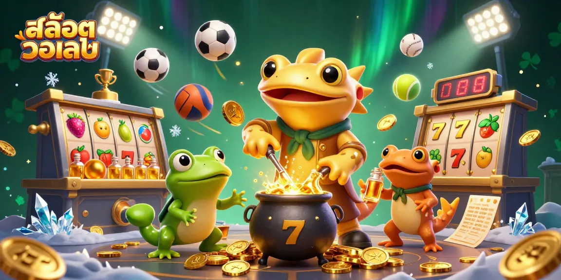 Experience the thrill of สล็อตวอเลท with a vibrant casino scene featuring magical characters and dynamic game elements.