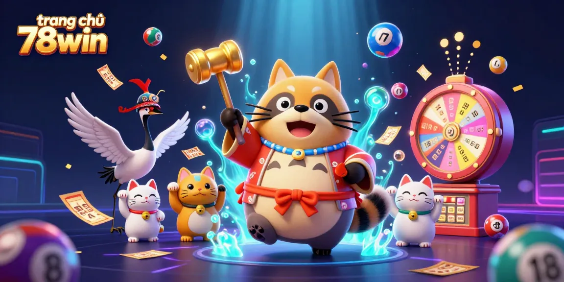 Celebrate wins at trang chủ 78win with vibrant, colorful lottery elements and charming mascots.