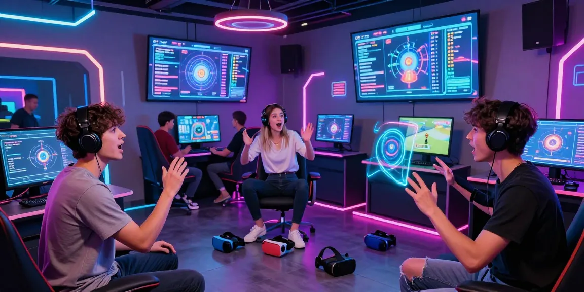 Engaging scene from a mind control porn gaming experience with avatars in a vibrant digital space.