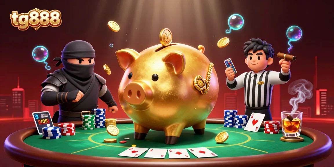 Experience tg888's thrilling gaming action with vibrant characters and casino elements.