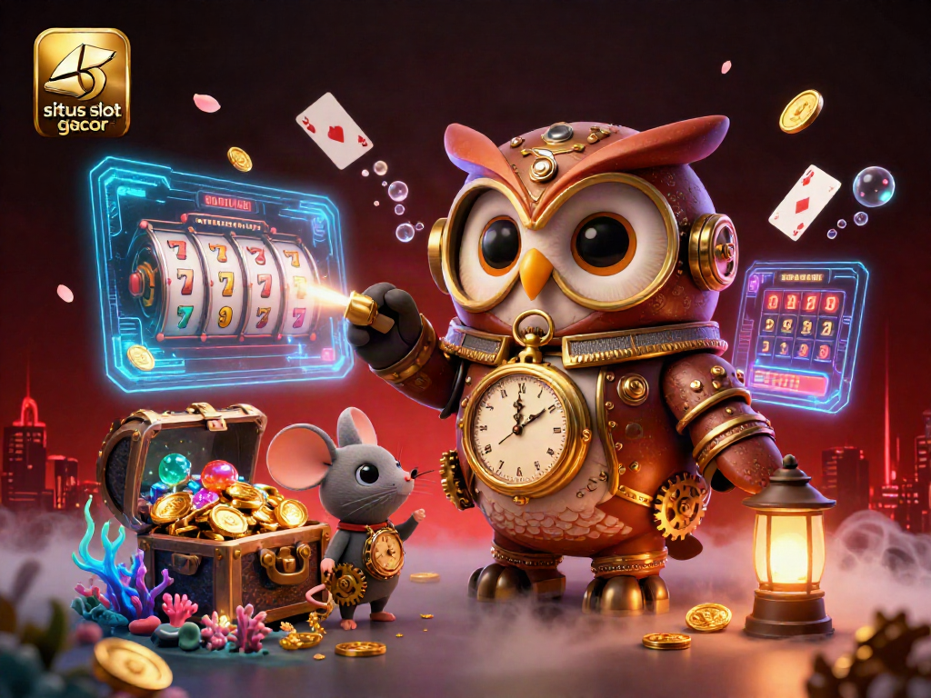 Permainan di situs slot gacor dengan simbol keberuntungan dan jackpot yang berkilauan.