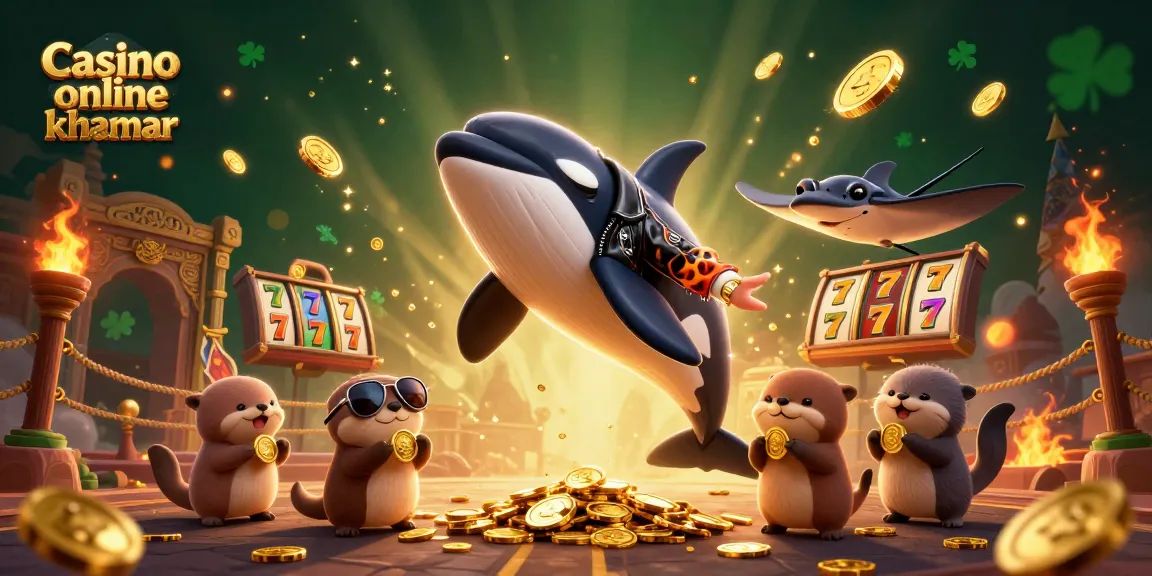 Engage with Casino online khmer featuring a 3D orca whale and otters in a vibrant gaming scene.