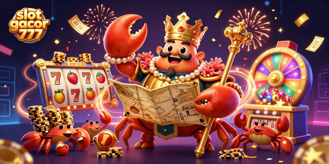 Experience the thrill of slot gacor 777 with vibrant 3D cartoon illustrations of gaming elements.