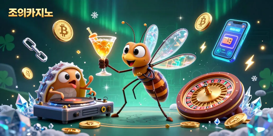 Experience the excitement of 조이카지노 with a vibrant 3D scene showcasing a unique casino mascot and elements.