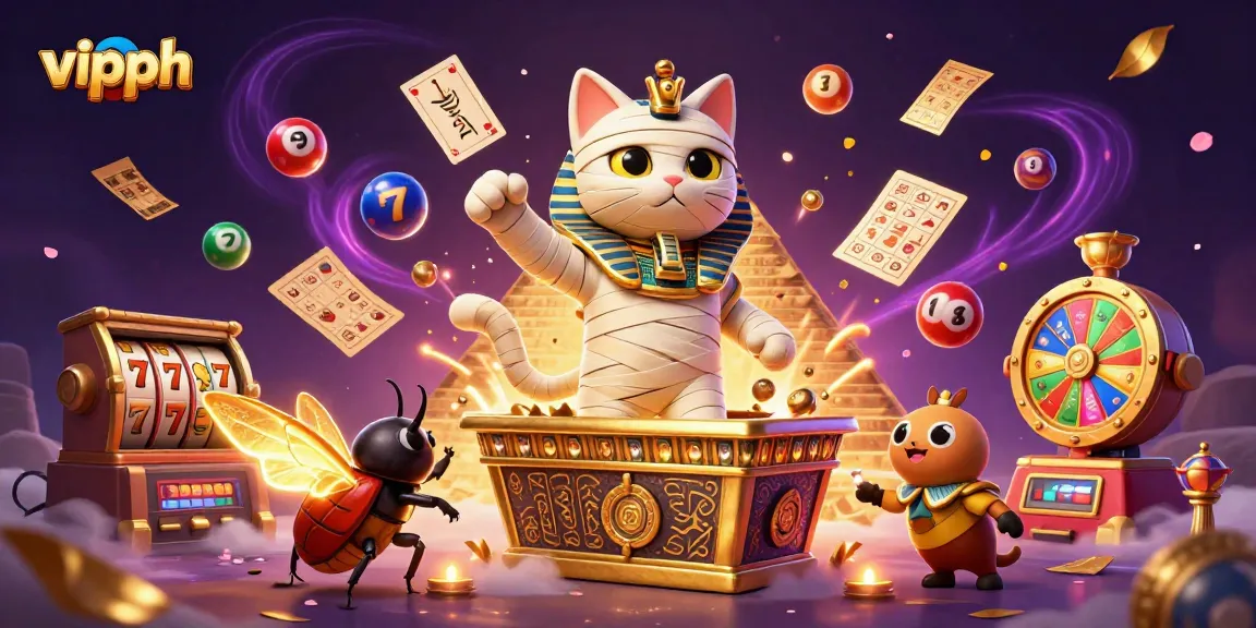 Experience thrilling gameplay at vipph with vibrant 3D casino art featuring Egyptian themes and slots.