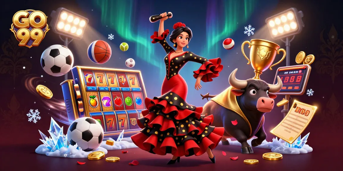 Experience GO 99 with thrilling slots and engaging casino games in this vibrant illustration.
