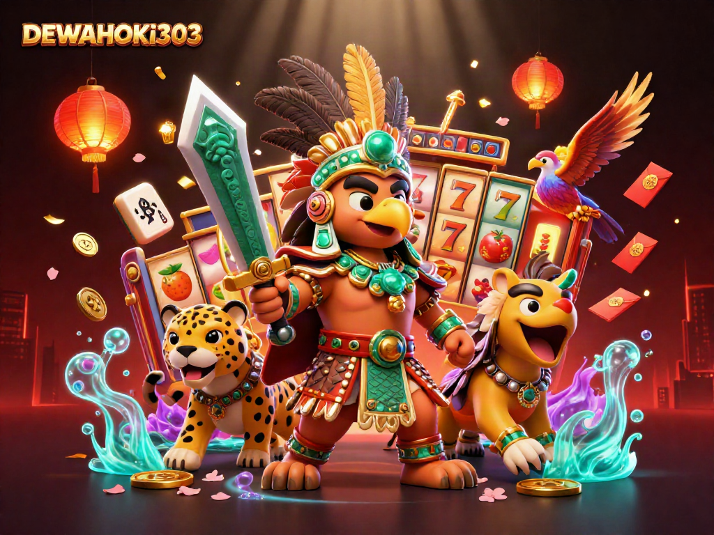 Menguji keberuntungan secara dinamis di DEWAHOKI303 dengan karakter slot online dan simbol keberuntungan.