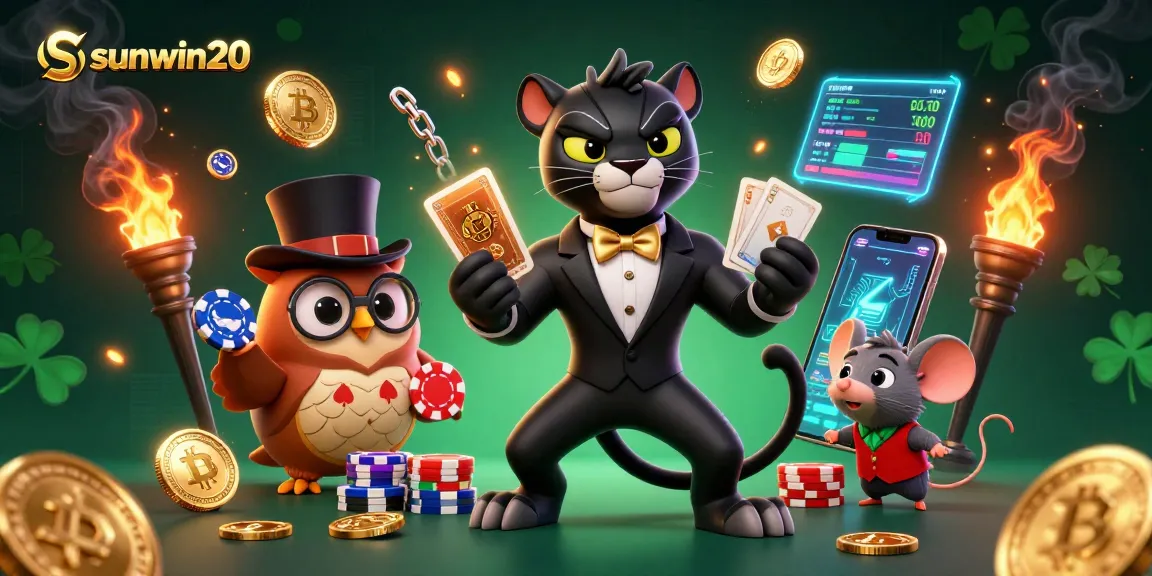 Engage in thrilling gaming with sunwin20 featuring a stylish panther and charming characters.