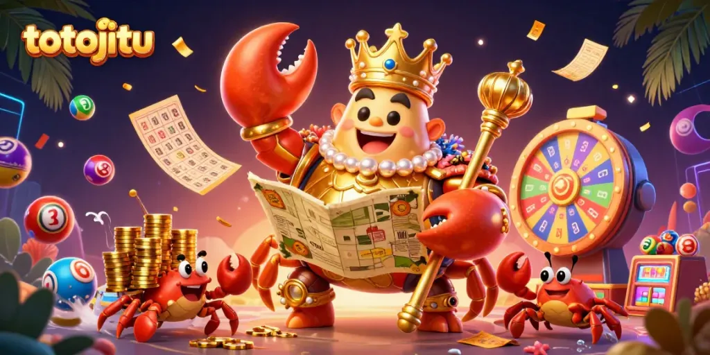 Engage in thrilling gaming adventures with totojitu through animated characters and vibrant casino elements.
