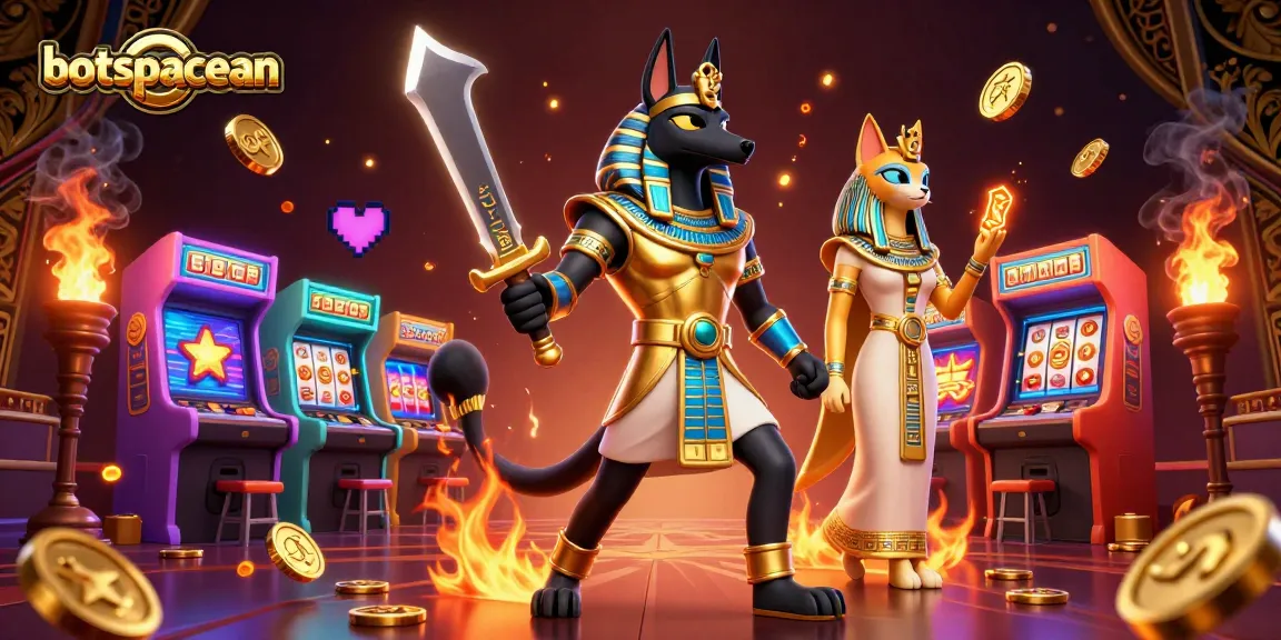 Engage in thrilling gameplay with bot spaceman, highlighted by vibrant slot machines and ancient warriors.