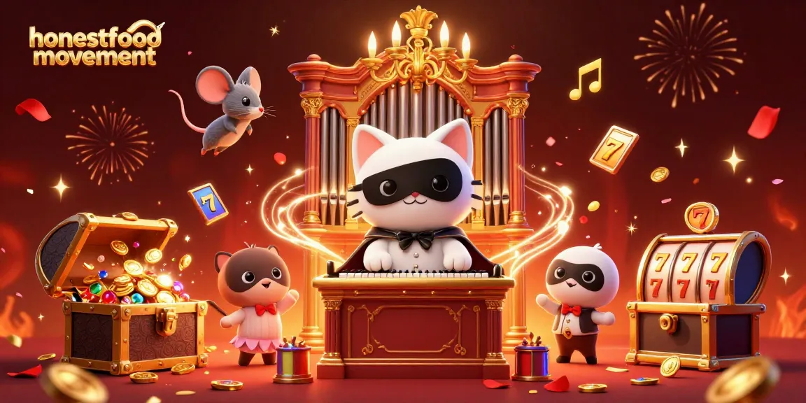 Experience the thrilling honestfoodmovement in this vibrant casino scene with dynamic characters and exciting gaming elements.
