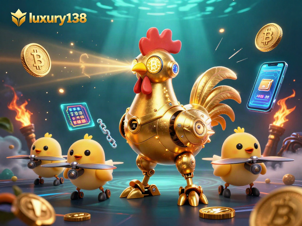 Menggunakan luxury138 untuk memenangkan hadiah slot besar dengan tema utama robot ayam emas futuristik.
