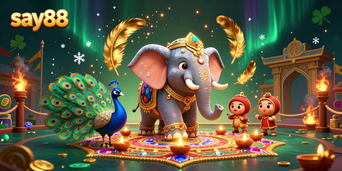 Experience thrills at say88 with a vibrant 3D casino scene featuring dynamic gaming elements and lavish characters.