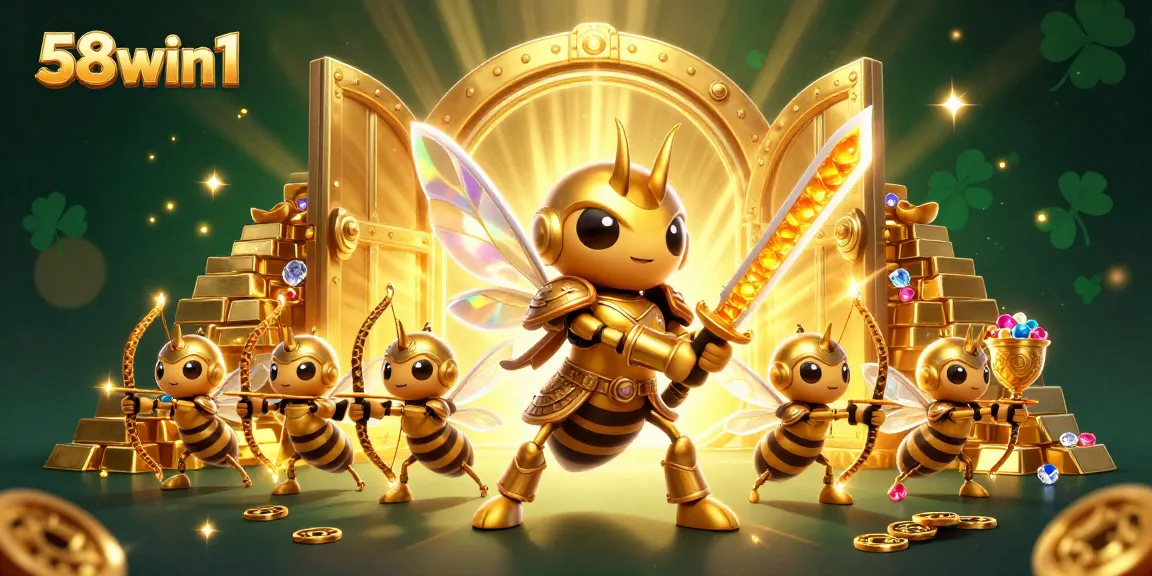 Engage with 58win1 as the golden hornet samurai leads a vibrant casino adventure
