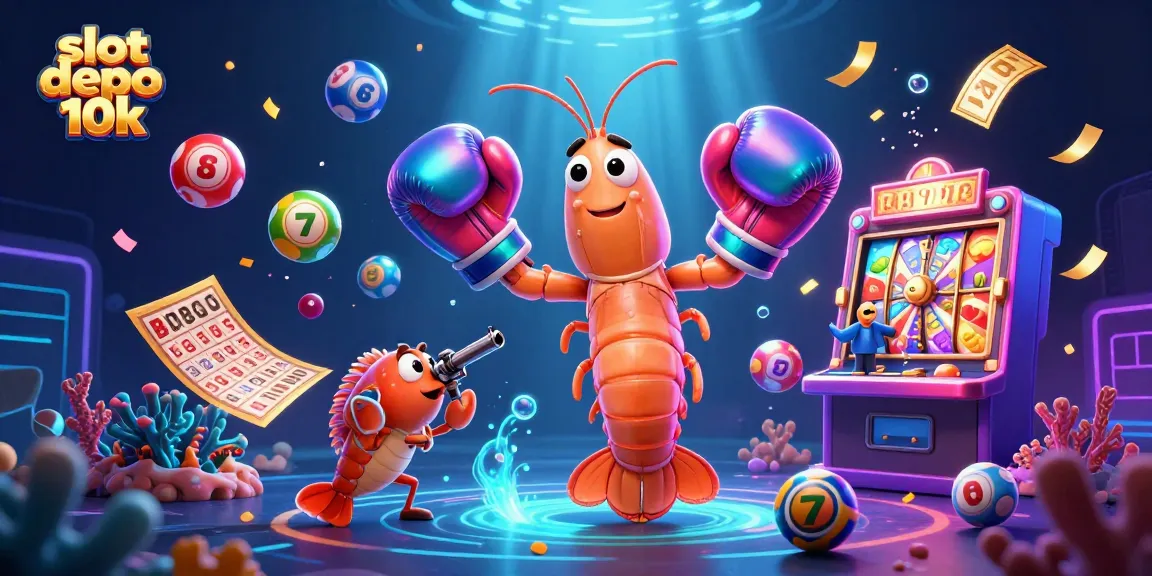 Spin to win with slot depo 10k in this vibrant, action-packed casino scene