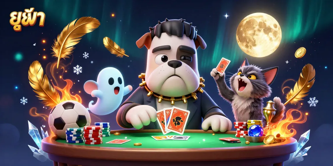 Experience the thrill of ยูฟ่า sports betting with a lively 3D illustration showcasing dynamic characters and vibrant casino elements.