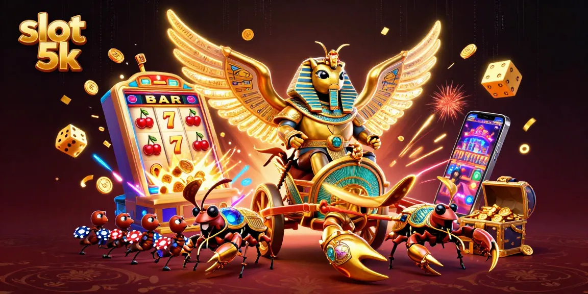 Experience excitement with slot 5k as the colossal golden scarab beetle and scorpions burst through casino jackpots.