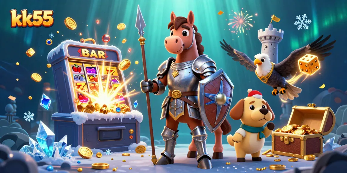 Engage with kk55 online casino's thrilling jackpots through vivid 3D cartoon characters.