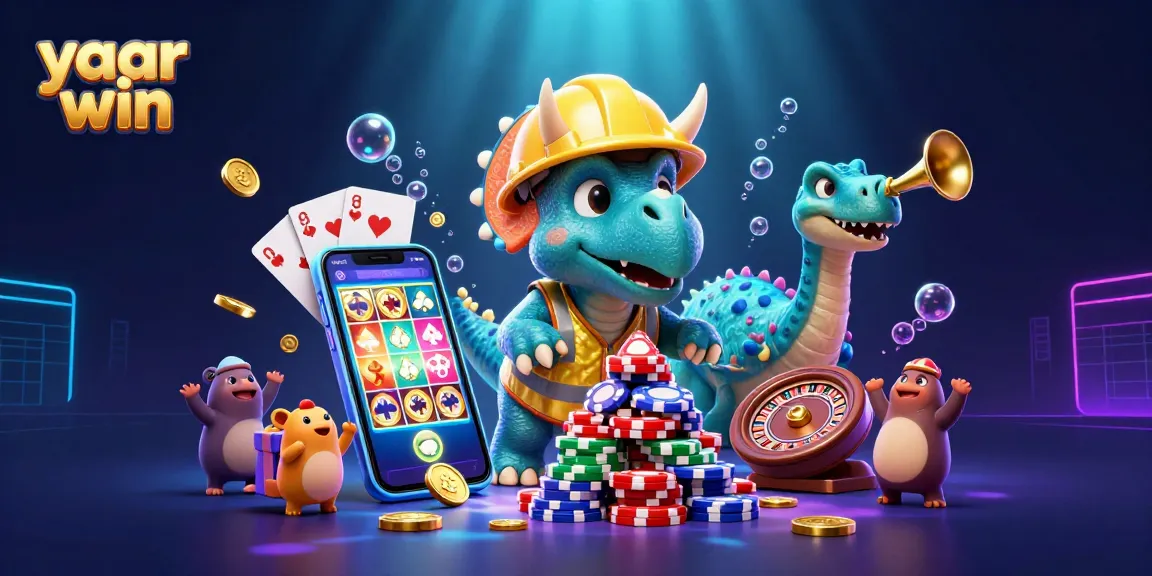 Celebrate winnings at yaar win with a dynamic scene of gambling fun and vibrant casino elements.