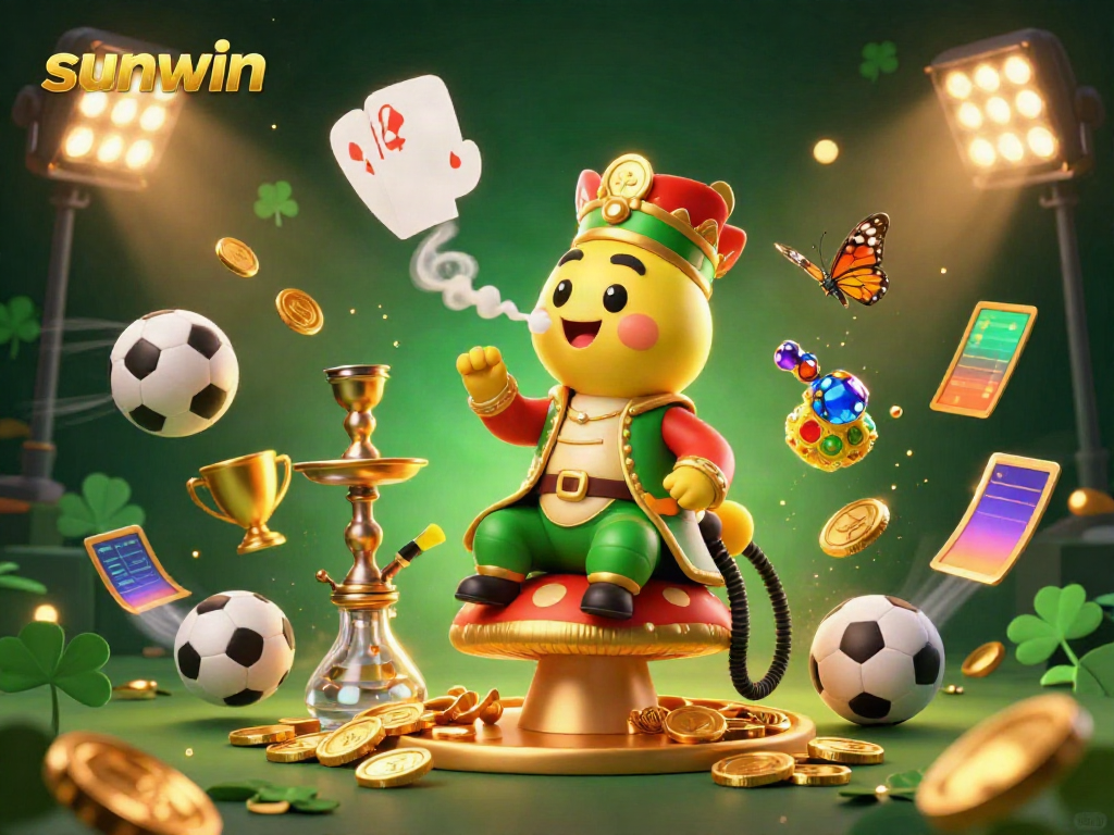 Experience unforgettable gaming with sunwin, featuring an enchanting caterpillar in a vibrant casino scene.