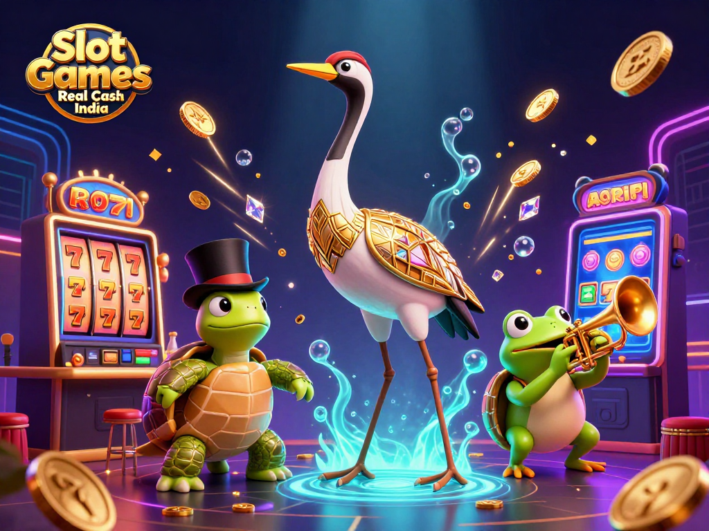 Play Slot Games Real Cash India with dynamic characters and exciting casino elements.