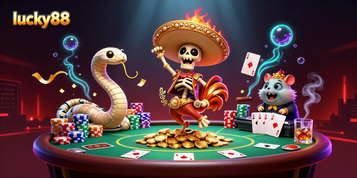 Experience the thrill of lucky88 as a skeleton mariachi and friends celebrate wins in this vibrant casino scene.