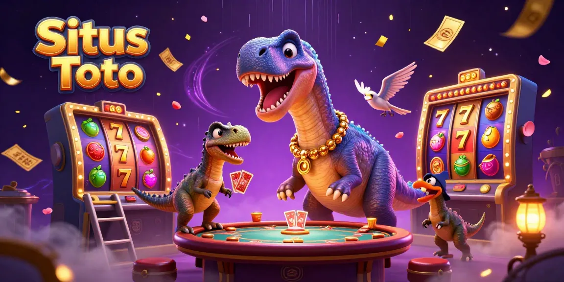 Situs Toto engaging sparkling slot reels and golden jackpot counters in vibrant casino scene