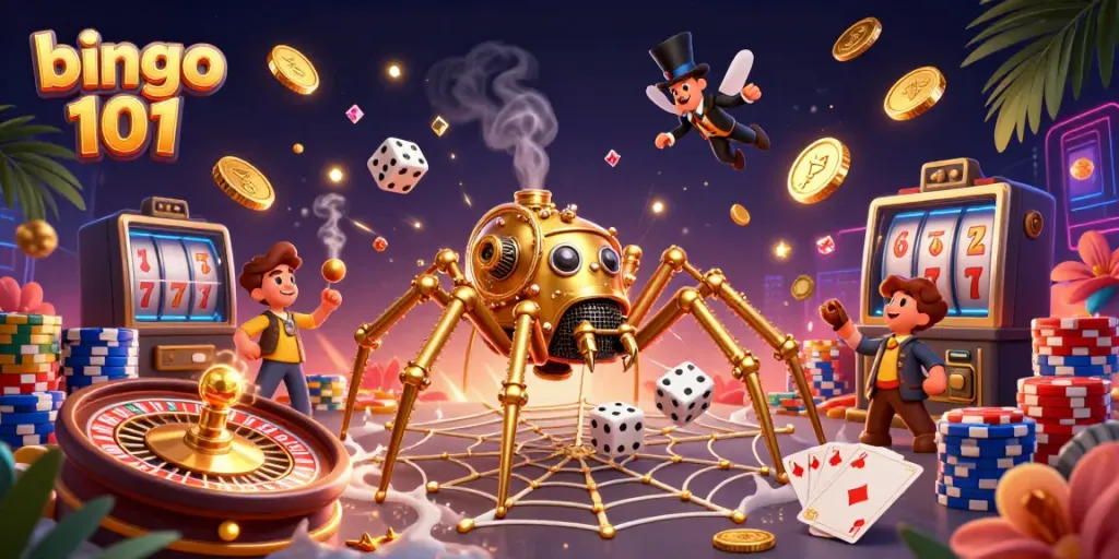 Engage in thrilling gameplay at bingo 101 as you navigate through vibrant casino elements and win big!
